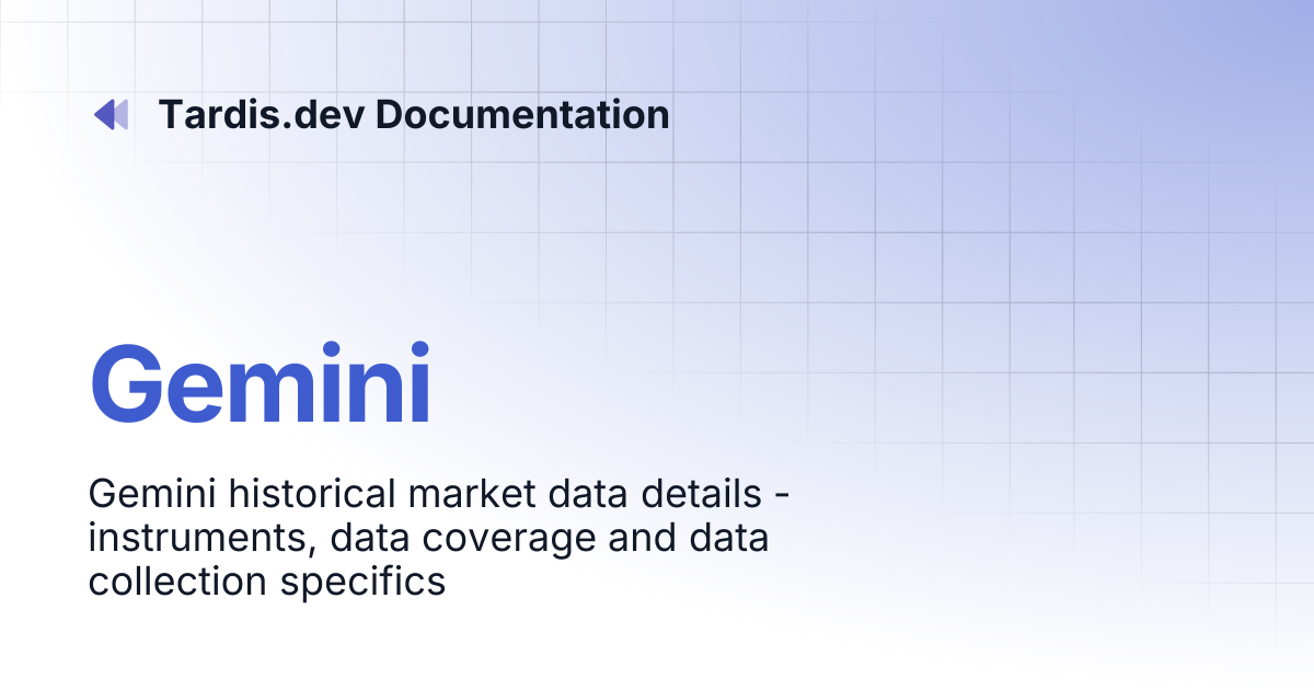 Gemini | Tardis.dev Documentation