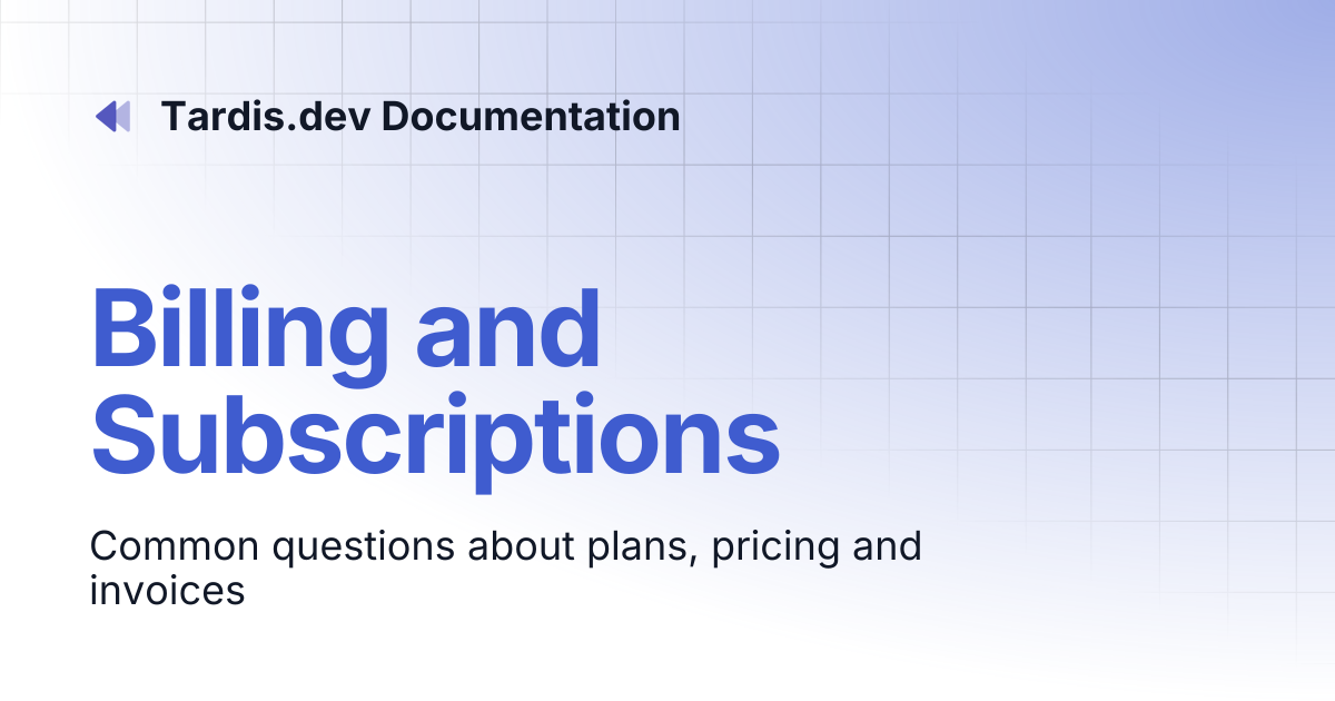 Billing and Subscriptions | Tardis.dev Documentation